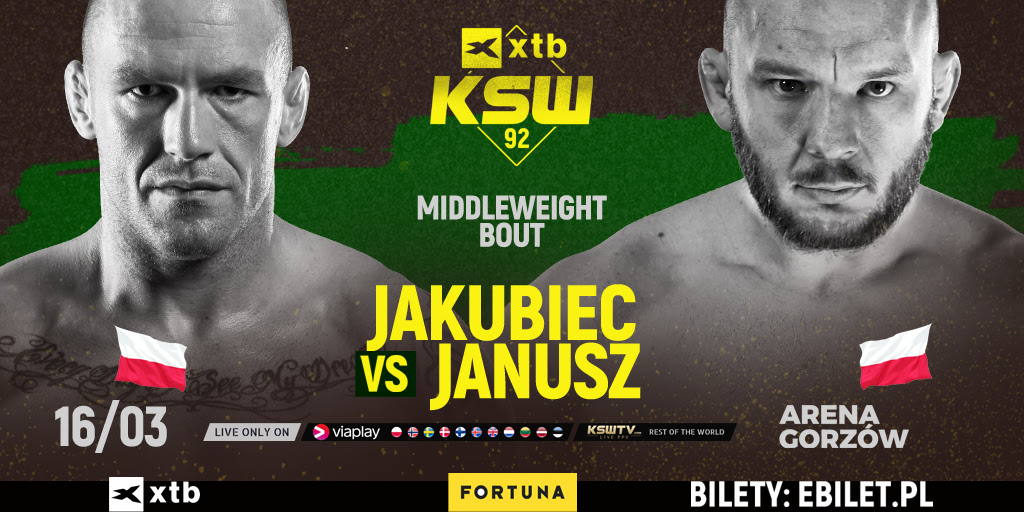 Wojciech Janusz zmierzy się z Tomaszem Jakubcem na gali XTB KSW 92