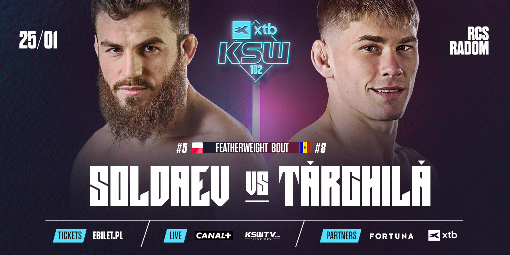 Adam Soldaev zmierzy się z Danielem Tărchilą na gali XTB KSW 102